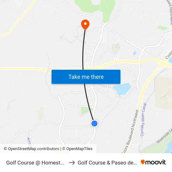 Golf Course @ Homestead Trl. to Golf Course & Paseo del Norte map