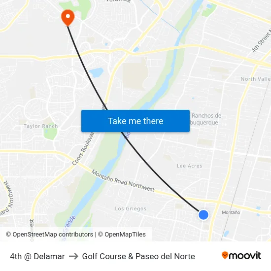 4th @ Delamar to Golf Course & Paseo del Norte map