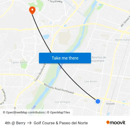 4th @ Berry to Golf Course & Paseo del Norte map