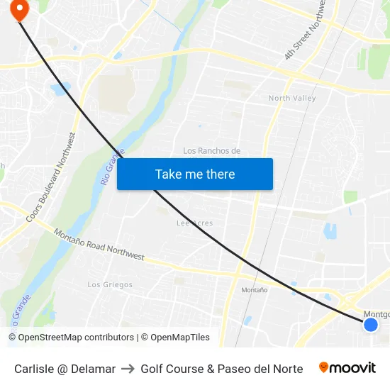 Carlisle @ Delamar to Golf Course & Paseo del Norte map