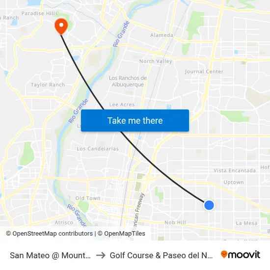 San Mateo @ Mountain to Golf Course & Paseo del Norte map