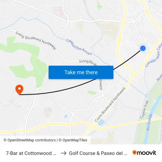 7-Bar at Cottonwood Loop to Golf Course & Paseo del Norte map