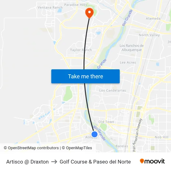 Artisco @ Draxton to Golf Course & Paseo del Norte map