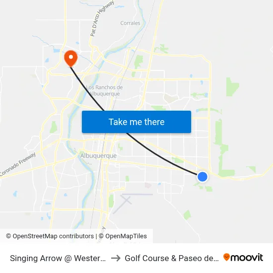 Singing Arrow @ Western Skies to Golf Course & Paseo del Norte map