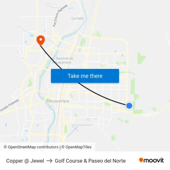 Copper @ Jewel to Golf Course & Paseo del Norte map