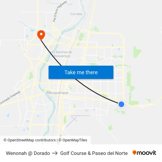 Wenonah @ Dorado to Golf Course & Paseo del Norte map