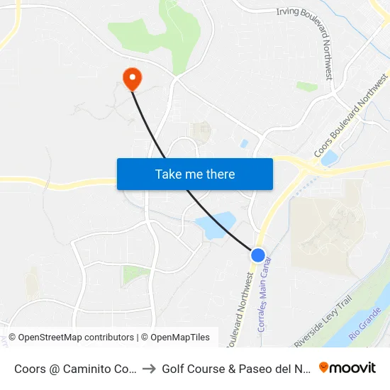 Coors @ Caminito Coors to Golf Course & Paseo del Norte map