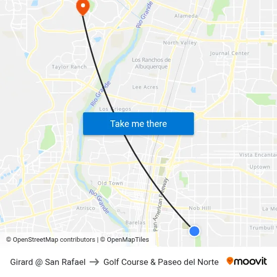 Girard @ San Rafael to Golf Course & Paseo del Norte map