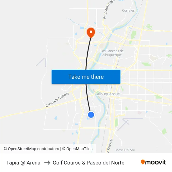 Tapia @ Arenal to Golf Course & Paseo del Norte map