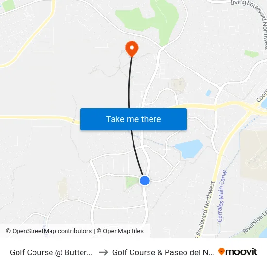 Golf Course @ Butterfield to Golf Course & Paseo del Norte map
