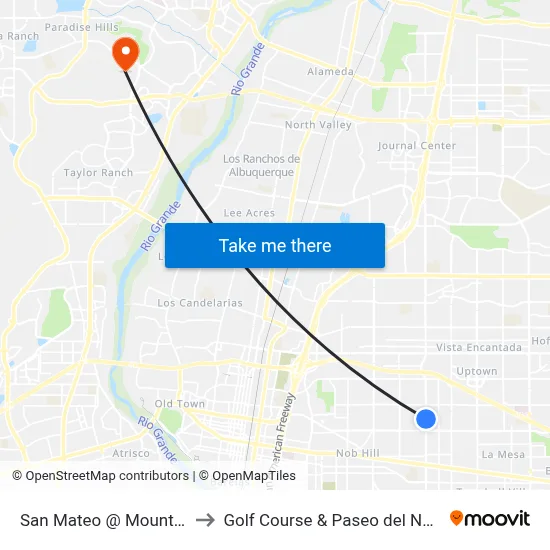 San Mateo @ Mountain to Golf Course & Paseo del Norte map