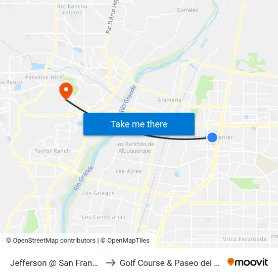 Jefferson @ San Francisco to Golf Course & Paseo del Norte map