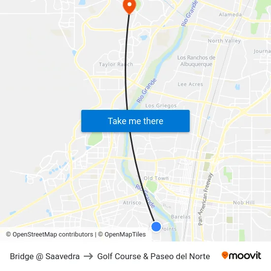 Bridge @ Saavedra to Golf Course & Paseo del Norte map