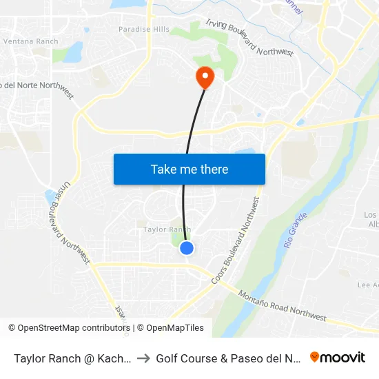 Taylor Ranch @ Kachina to Golf Course & Paseo del Norte map