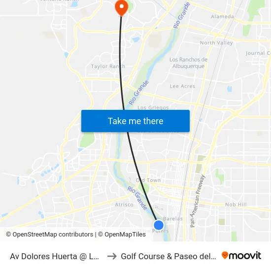 Av Dolores Huerta @ La Vega to Golf Course & Paseo del Norte map