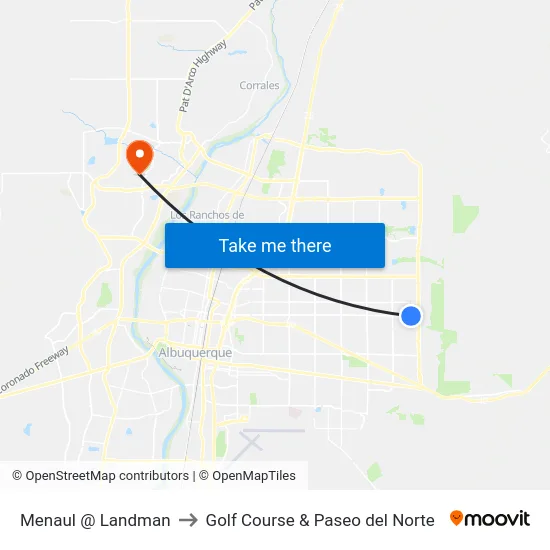 Menaul @ Landman to Golf Course & Paseo del Norte map