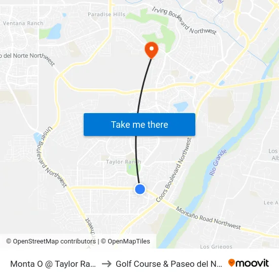 Monta O @ Taylor Ranch to Golf Course & Paseo del Norte map