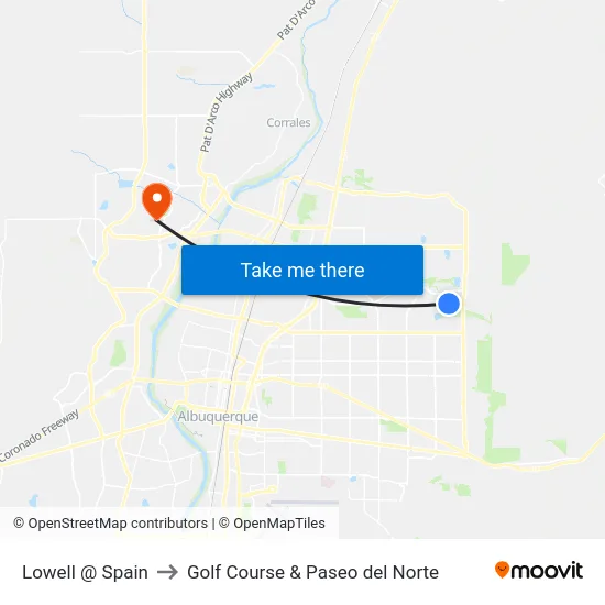Lowell @ Spain to Golf Course & Paseo del Norte map