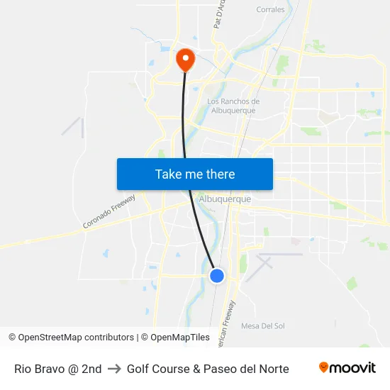 Rio Bravo @ 2nd to Golf Course & Paseo del Norte map