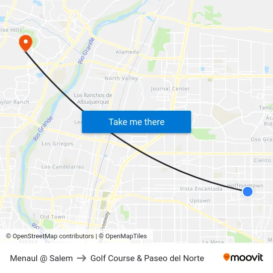 Menaul @ Salem to Golf Course & Paseo del Norte map