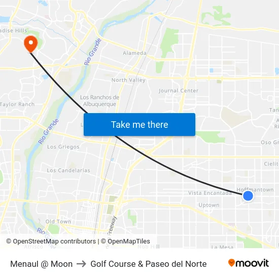 Menaul @ Moon to Golf Course & Paseo del Norte map