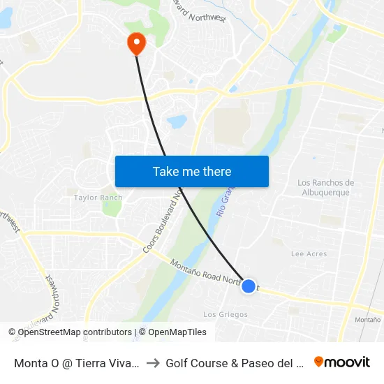 Monta O @ Tierra Viva. NW to Golf Course & Paseo del Norte map