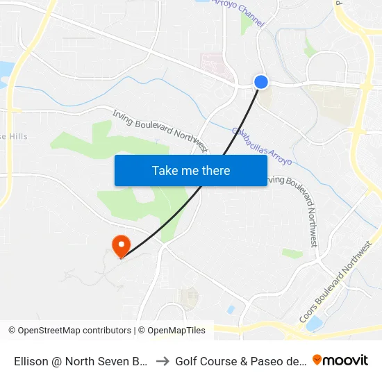 Ellison @ North Seven Bar Loop to Golf Course & Paseo del Norte map