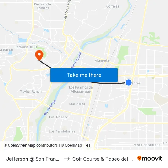 Jefferson @ San Francisco to Golf Course & Paseo del Norte map