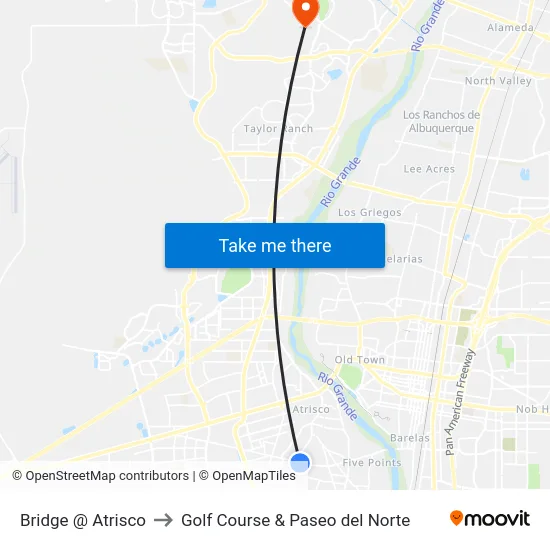 Bridge @ Atrisco to Golf Course & Paseo del Norte map