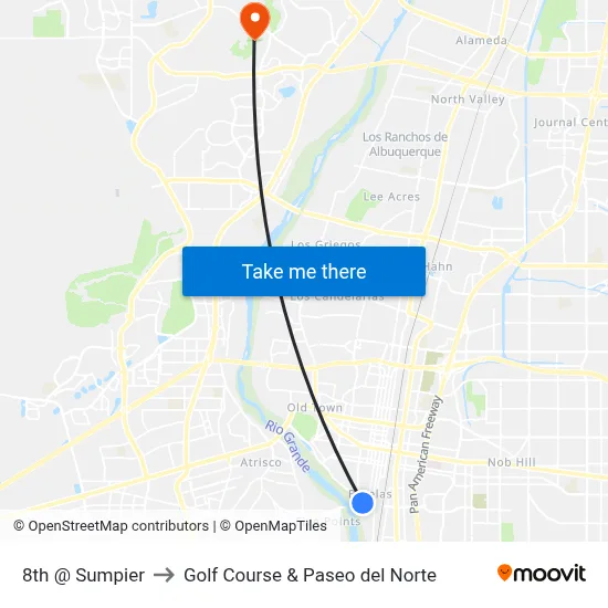 8th @ Sumpier to Golf Course & Paseo del Norte map