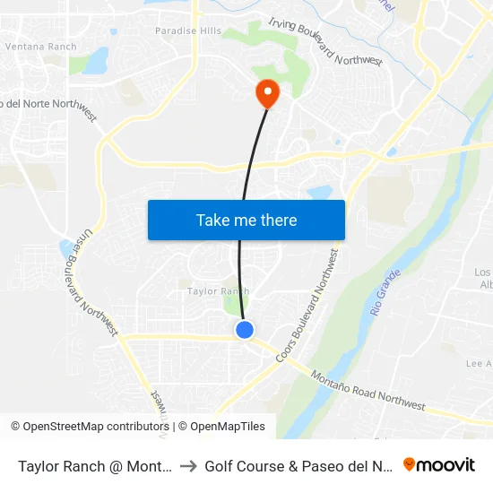 Taylor Ranch @ Monta O to Golf Course & Paseo del Norte map