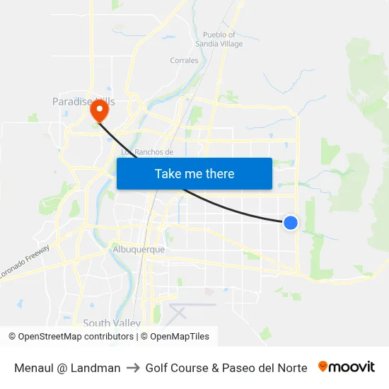 Menaul @ Landman to Golf Course & Paseo del Norte map