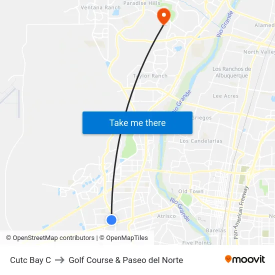 Cutc Bay C to Golf Course & Paseo del Norte map