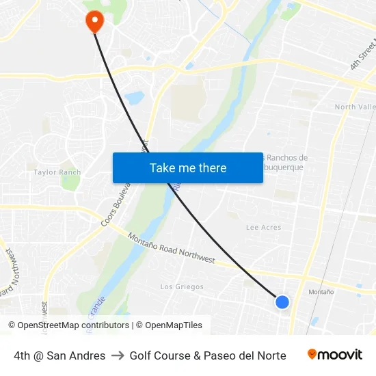 4th @ San Andres to Golf Course & Paseo del Norte map
