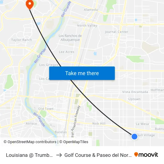 Louisiana @ Trumbull to Golf Course & Paseo del Norte map