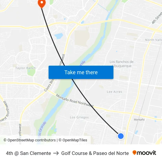 4th @ San Clemente to Golf Course & Paseo del Norte map