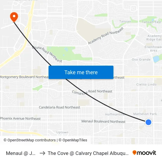 Menaul @ Jane to The Cove @ Calvary Chapel Albuquerque map