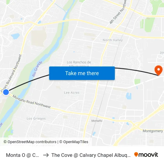 Monta O @ Coors to The Cove @ Calvary Chapel Albuquerque map