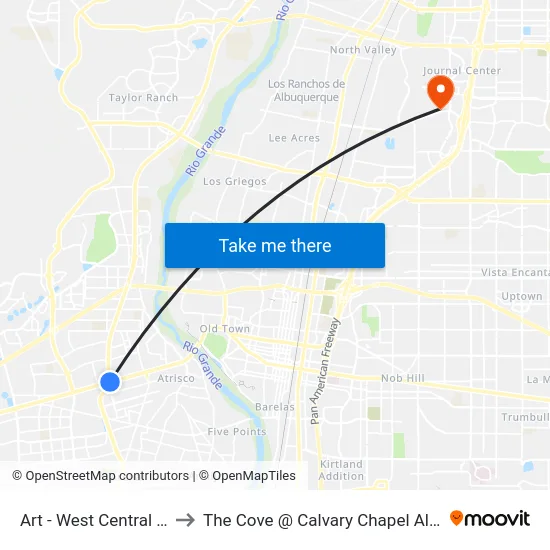 Art - West Central Station to The Cove @ Calvary Chapel Albuquerque map
