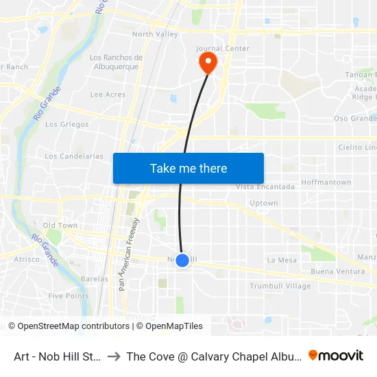Art - Nob Hill Station to The Cove @ Calvary Chapel Albuquerque map