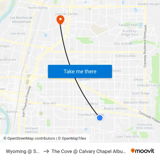Wyoming @ Susan to The Cove @ Calvary Chapel Albuquerque map