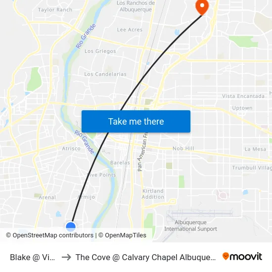 Blake @ Viola to The Cove @ Calvary Chapel Albuquerque map