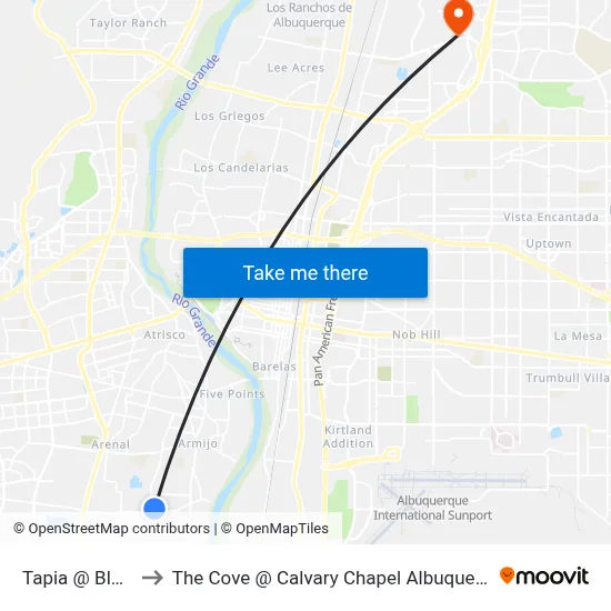 Tapia @ Blake to The Cove @ Calvary Chapel Albuquerque map