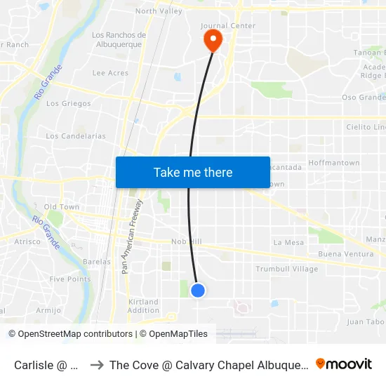 Carlisle @ Vail to The Cove @ Calvary Chapel Albuquerque map