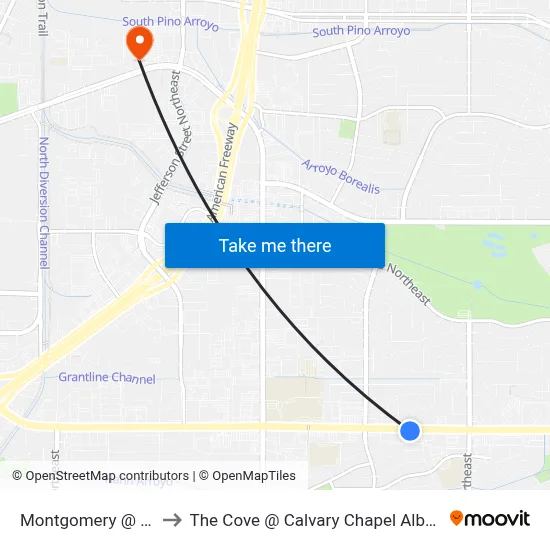 Montgomery @ Marla to The Cove @ Calvary Chapel Albuquerque map