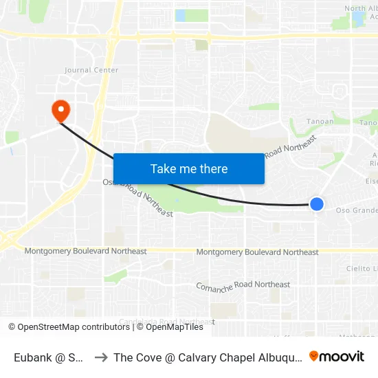 Eubank @ Spain to The Cove @ Calvary Chapel Albuquerque map