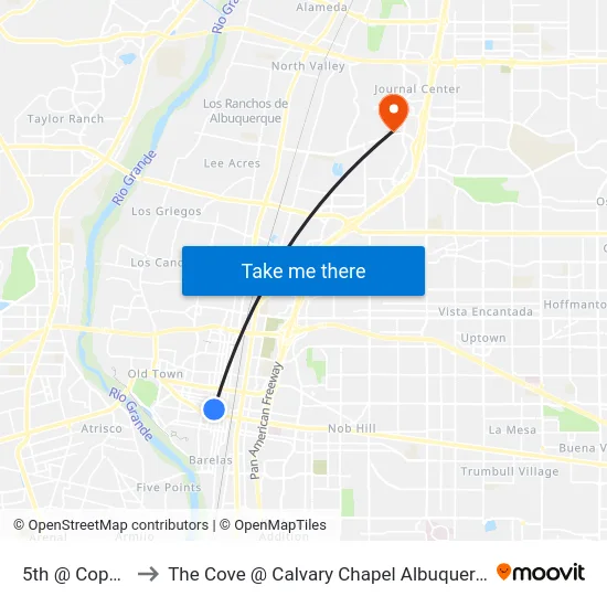 5th @ Copper to The Cove @ Calvary Chapel Albuquerque map