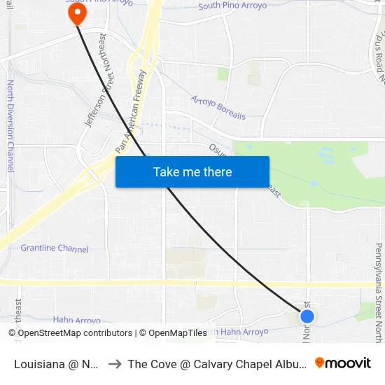 Louisiana @ Natalie to The Cove @ Calvary Chapel Albuquerque map