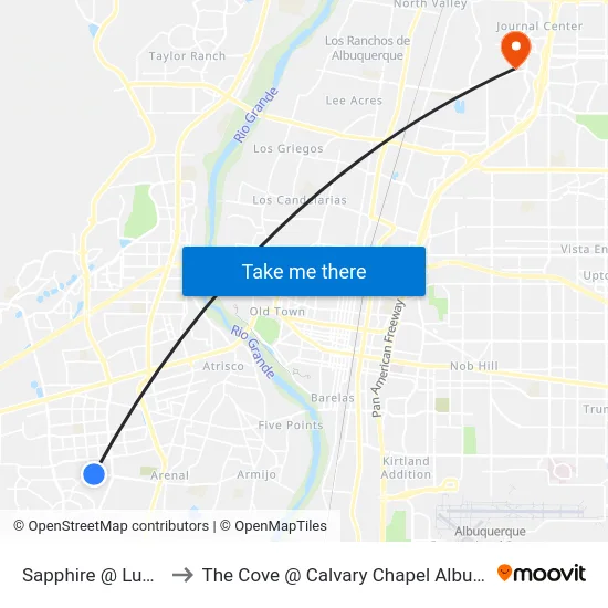Sapphire @ Lucretia to The Cove @ Calvary Chapel Albuquerque map