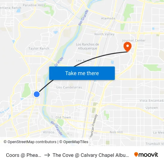 Coors @ Pheasant to The Cove @ Calvary Chapel Albuquerque map